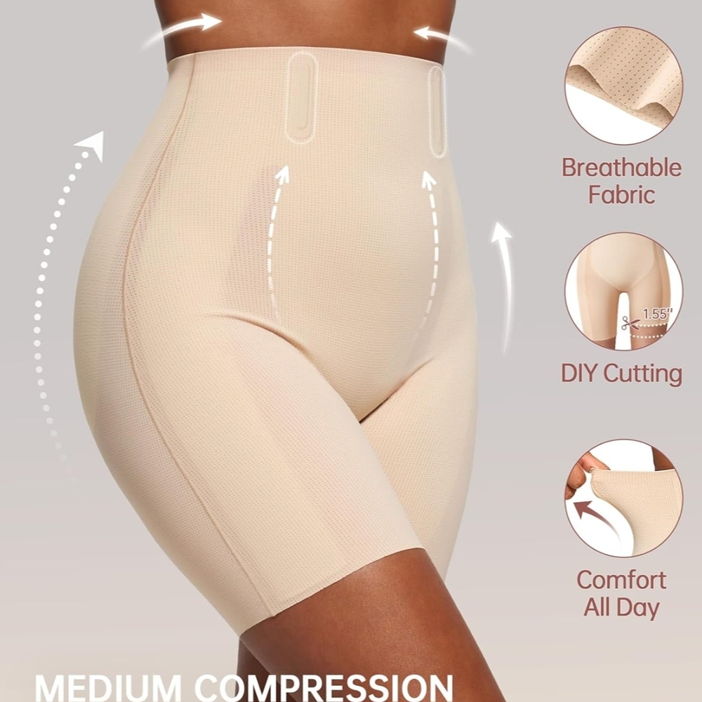 Women's Medium Compression Shapewear Shorts - Cream
